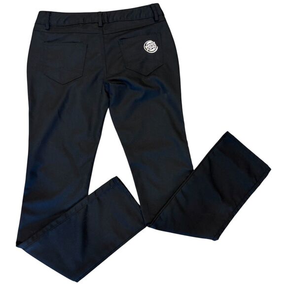 Burger King Crew Pants Women’s Size 4 Black Skinny Work Uniform Logo Pocket - Picture 1 of 7